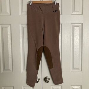Kerrits Taupe Riding Tights with Brown Knee Patch